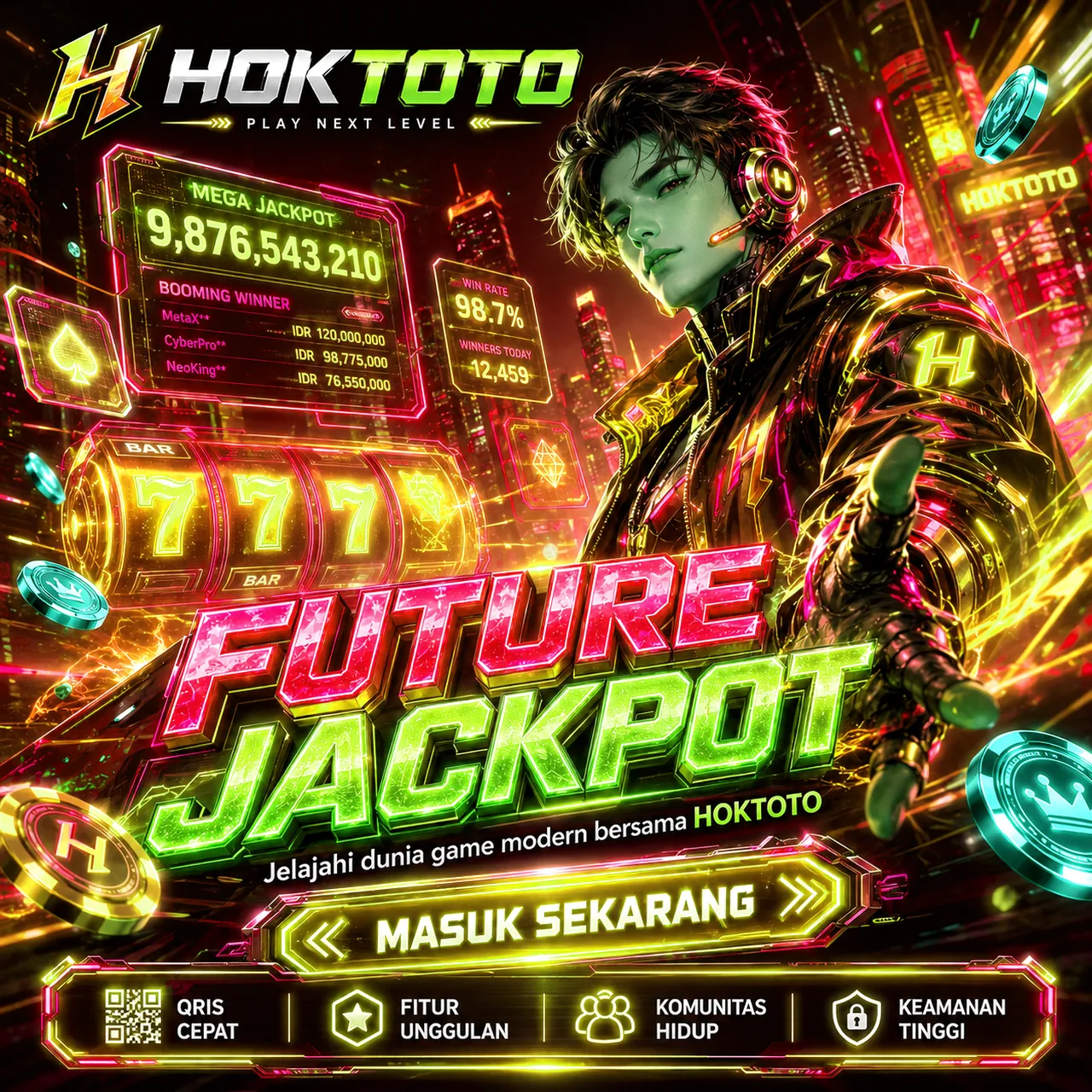 Banner HOKTOTO hoktotoalternatifpusat.shop bertema slot gacor dengan sorotan rtp slot hari ini